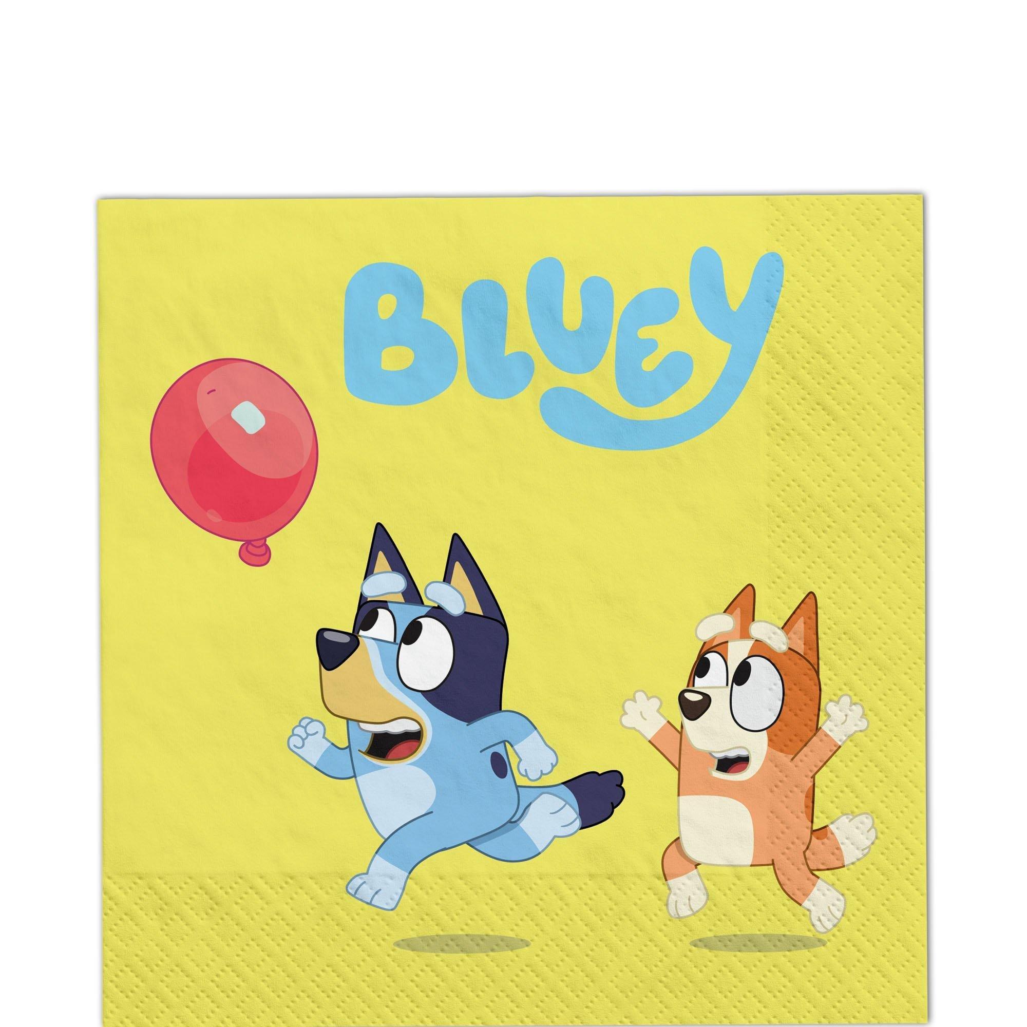 Bluey Birthday Party Supplies Pack for 8 Guests - Kit Includes Plates, Napkins & Table Cover